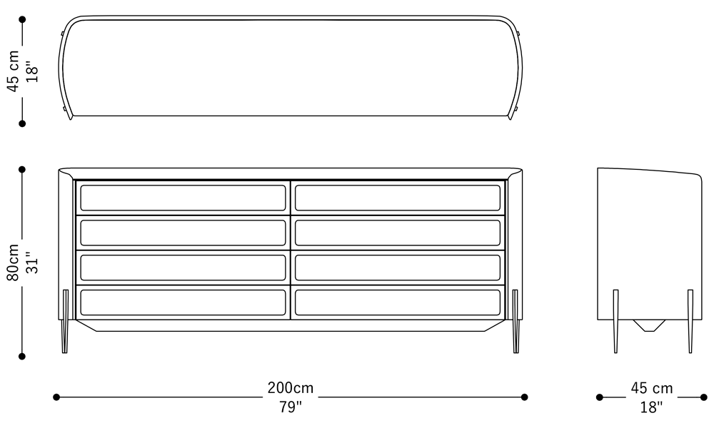 Image of the main dimensions of the product